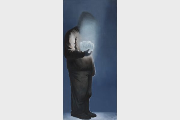 Das Bild Der Eisfreund von Gerhard Rießbeck wird beim Kunst-Gottesdienst zu LIchtmess 2022 in der Auferstehungskirche Fürth vorgestellt.