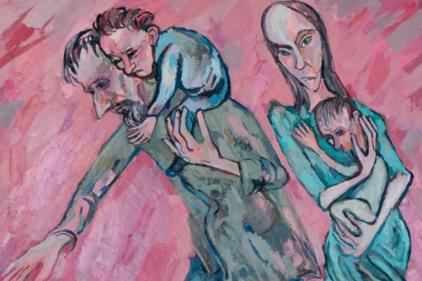 Maxim Kantors Gemälde Refugees in der landeskirchlichen Kunstsammlung.