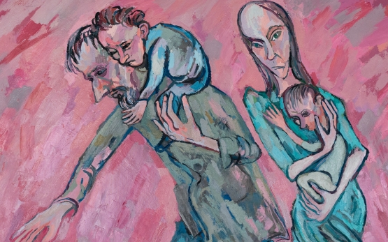 Maxim Kantors Gemälde Refugees in der landeskirchlichen Kunstsammlung.
